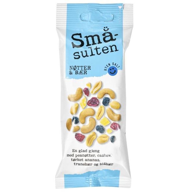 Hovedbilde Småsulten mix nøtter&bær 21 poser a 60g